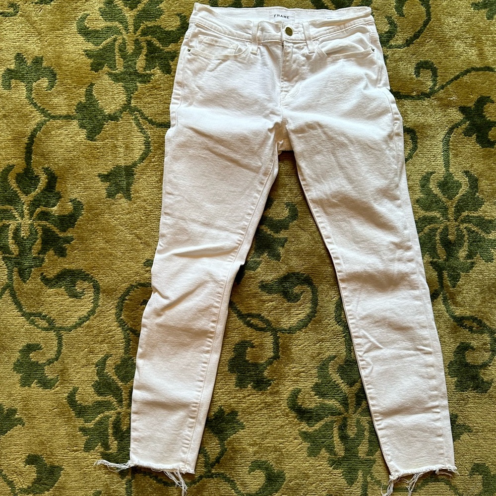 FRAME size 6 Le Skinny de Jeanne white jeans like new